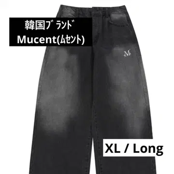 MUCENT 무센트 팬츠 데님 블랙 남성용 여성용 XL