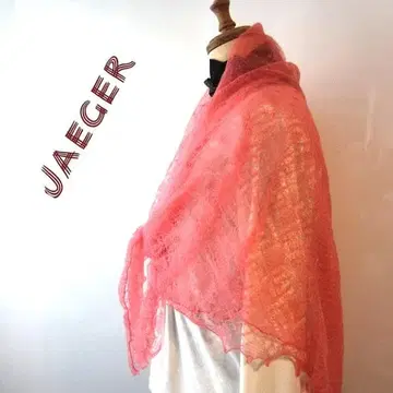 택 포함 새상품 영국제 JAEGER 울 레이스 대형 스카프