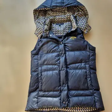 캘러웨이 네이비 다운 베스트 후드 부착