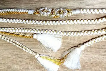 성인식 허리띠 화이트 골드 펄