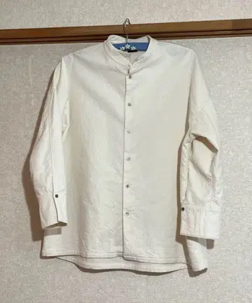 entwa 오버 셔츠 라인스티치 코튼 아이보리