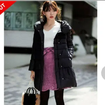 리랜드트루 소매 퍼 플레어 다운 코트 S