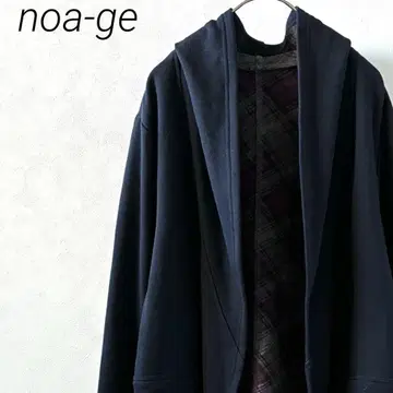 noa-ge 롱 가디건 후드 부착 포켓 부착 속기모 겉옷