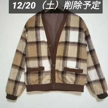 ZARA 체크 무늬 가디건 M 사이즈