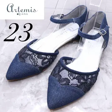 [ 158 ] [ 컨디션 최상 ] 다이애나 데님 레이스 플랫 펌프스 23