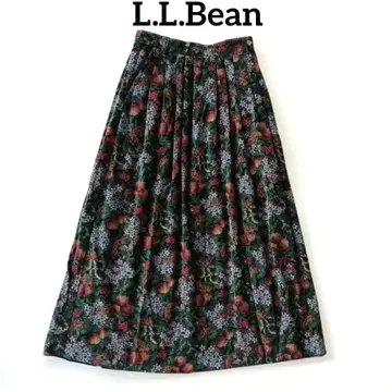 미국제 L.L.Bean 코듀로이 과일 꽃 패턴 롱 스커트 USA