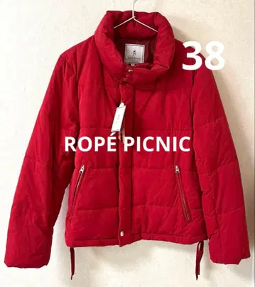 택 포함 새상품 [ 로페피크닉 ] 충전솜 코트 빨간색 38 사이즈 M