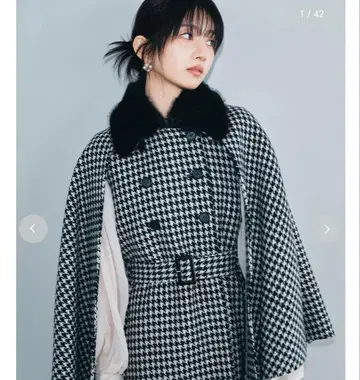 퍼 포함 3way 케이프 코트 LIlYBROWN