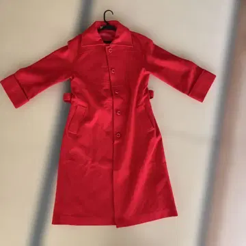 빨간색 울 롱 코트 11호 벨트 포함 월드