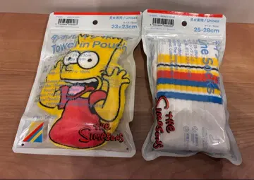 더 심슨즈 타월 인 파우치/라인 양말