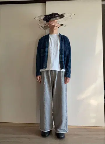 90s BLUE WILLI's 구제 의류 인디고 니트 가디건 M 사이즈