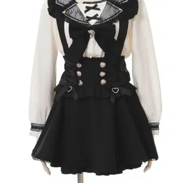 리즈리사 LIZLISA 레이스업 서스펜더부 치마바지