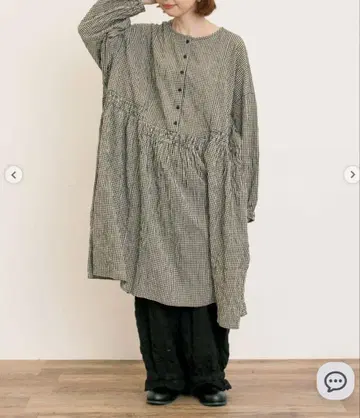 택 포함 사만사 모스모스 셔링 절개 풍성한 튜닉 블랙