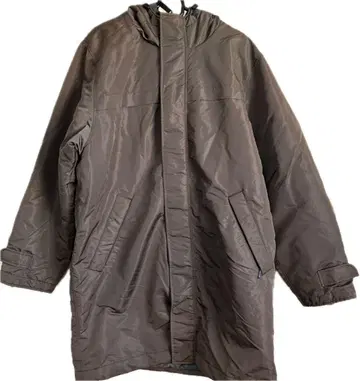 유니클로 브라운 후드 부착 롱(허벅지까지) 자켓