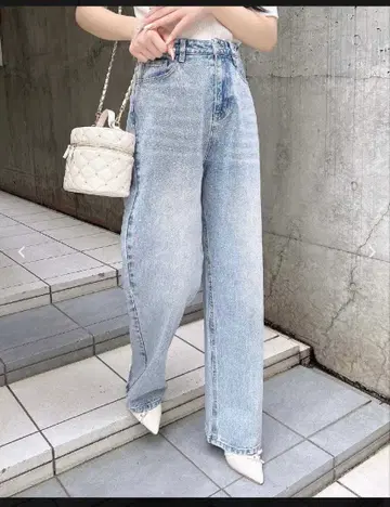 오로라 큐빅 데님 팬츠