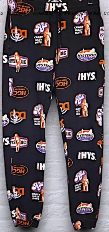 HYSTERIC GLAMOUR 로고 프린트 스웨트 팬츠