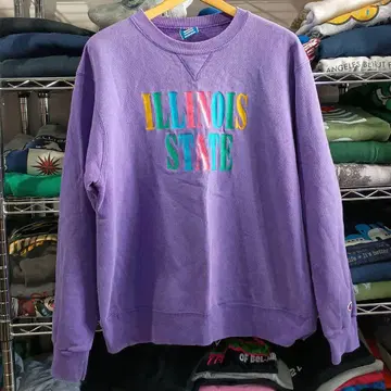 빈티지 USA 구제 의류 ILLINOIS STATE 빅 로고 자수 맨투맨