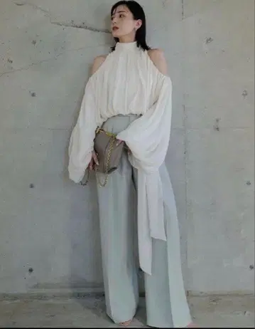 anuans 투 턱 와이드 팬츠 민트 S