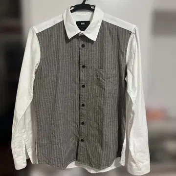 HARE 스트라이프 긴팔 셔츠 화이트/그레이 S 사이즈