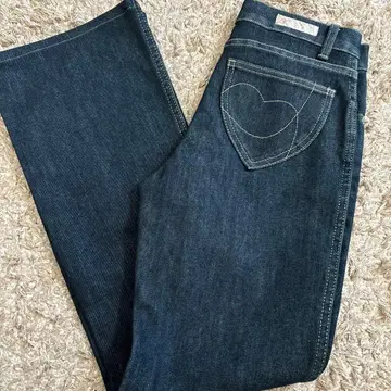 B-three Jeans 슬림 레그 플레어 데님 청바지