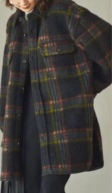 Coen 샤기 체크 CPO 자켓