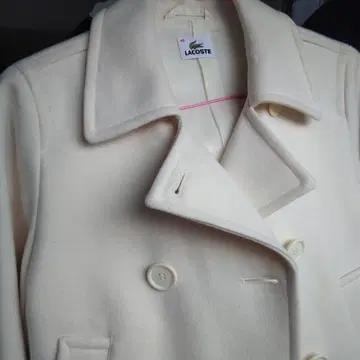 LACOSTE 아이보리 더블 브레스트 테일러드 자켓 40