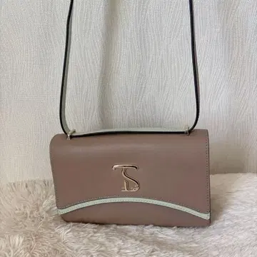 사만다 타바사 메탈 로고 스플릿 레더 숄더백 TS 그레이지