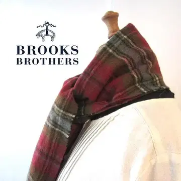 새상품급 BROOKS BROTHERS 체크 캐시미어 울 머플러