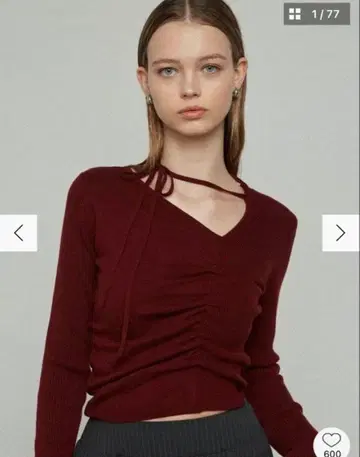 EMODA 초커 개더 롱 슬리브 니트