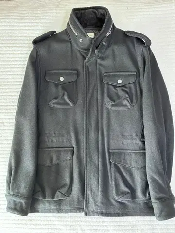 [ 거의 새상품 ] 멜톤 밀리터리 자켓 (울) 블랙 L