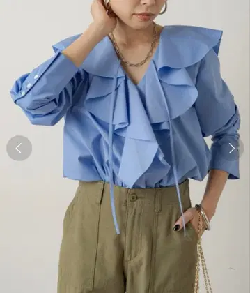 라운지 드레스 프릴 칼라 셔츠