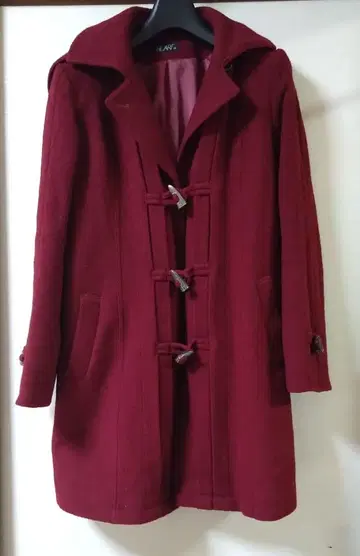 FILART 버건디 더플 코트