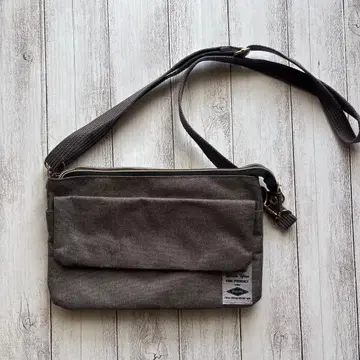 그레이 캔버스 숄더백