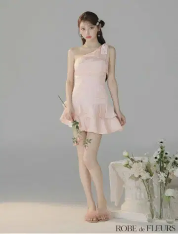 ROBE de FLEURS 원숄더 미니 드레스 핑크 s 사이즈