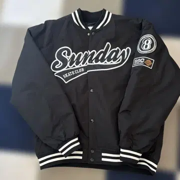 블랙 바시티 자켓