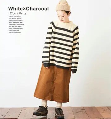 CUBE SUGAR 니트 보더 크루넥 큐브 슈가