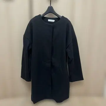 노카라 블랙 롱 코트