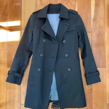 블랙 더블 브레스트 트렌치코트 7호
