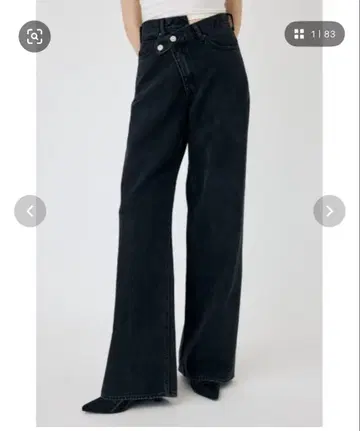 moussy 크로스 허리 와이드 스트레이트 팬츠