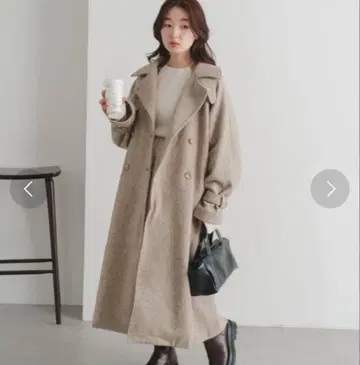 [ Kastane ] 울 혼방 하이넥 롱 코트 베이지