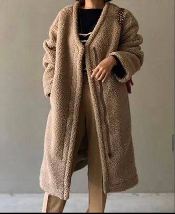 unminou 앙미누 보아 코트 테디베어 코트 롱 코트