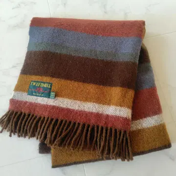 TWEEDMILL 울 멀티 컬러 스톨 담요 두꺼운 원단