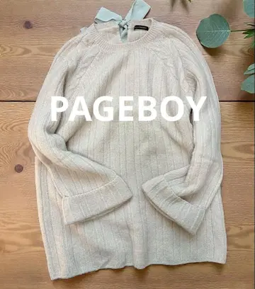 [ 새상품급 ] PAGEBOY 백리본 긴팔 롱 니트 핑크