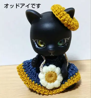 캡슐 인형 고양이 블랙 블랙 오드아이