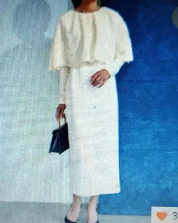 펠리시모 케이프 포함 롱 원피스 아이보리 LL 사이즈