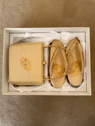 베이지 꽃무늬 조리 백 세트