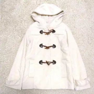 [택 스페어 버튼 포함] LIZ LISA 화이트 더플 코트 후드