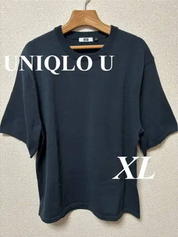 [ 유니클로 U ] 2024SS 레어 니트 T셔츠 XL 네이비 완판템