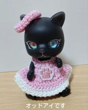 캡슐 인형 고양이 블랙 커스텀 오드아이