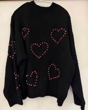 ZARA 발렌타인 하트 큐빅 니트